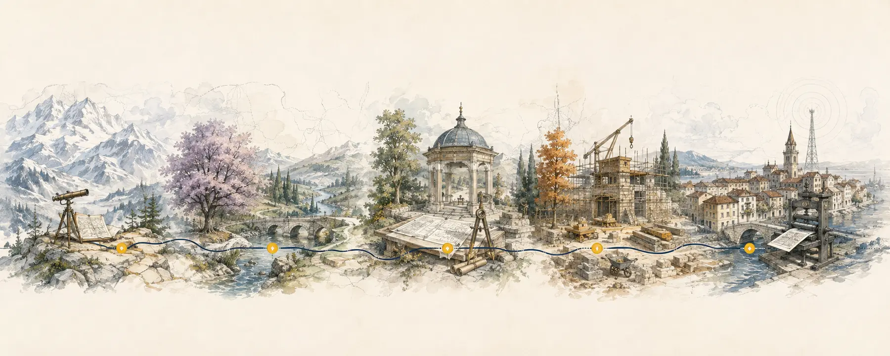 An illustrated Erasmus project lifecycle from exploration to sharing impact